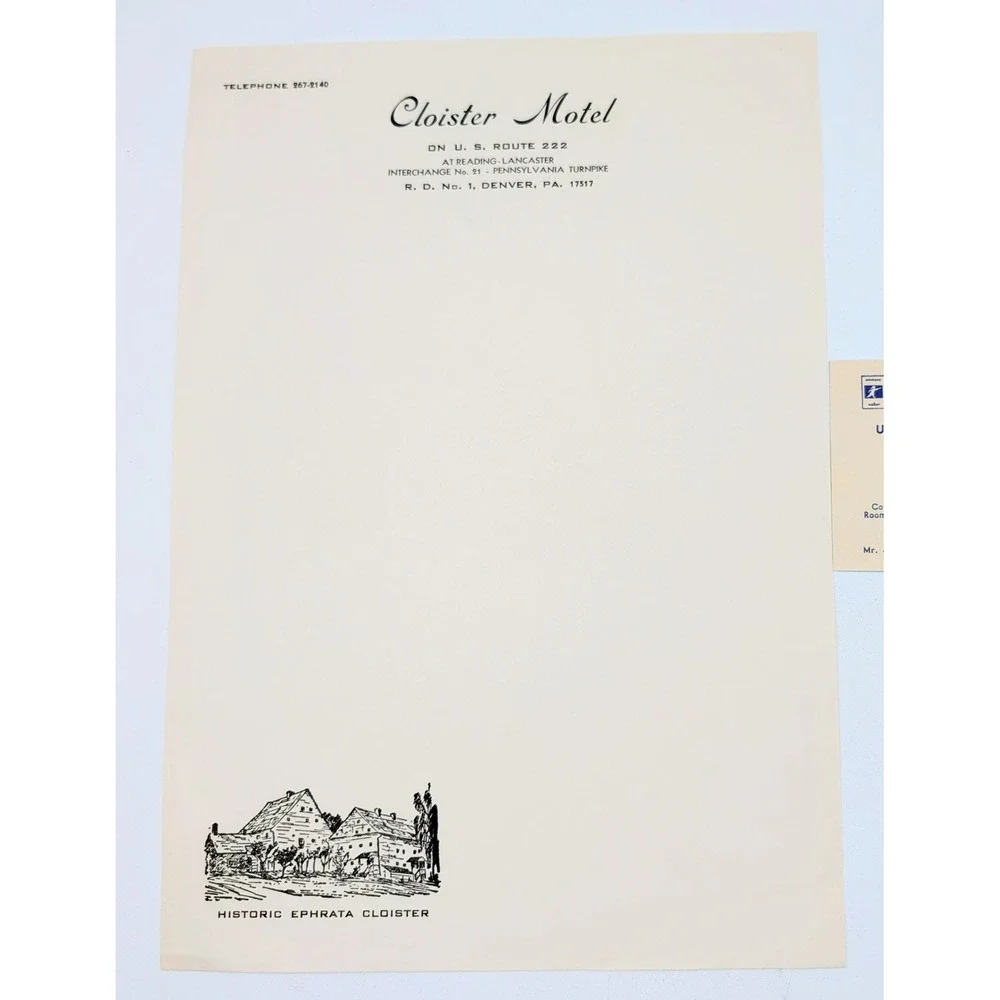 Cloister Motel vintage stationery